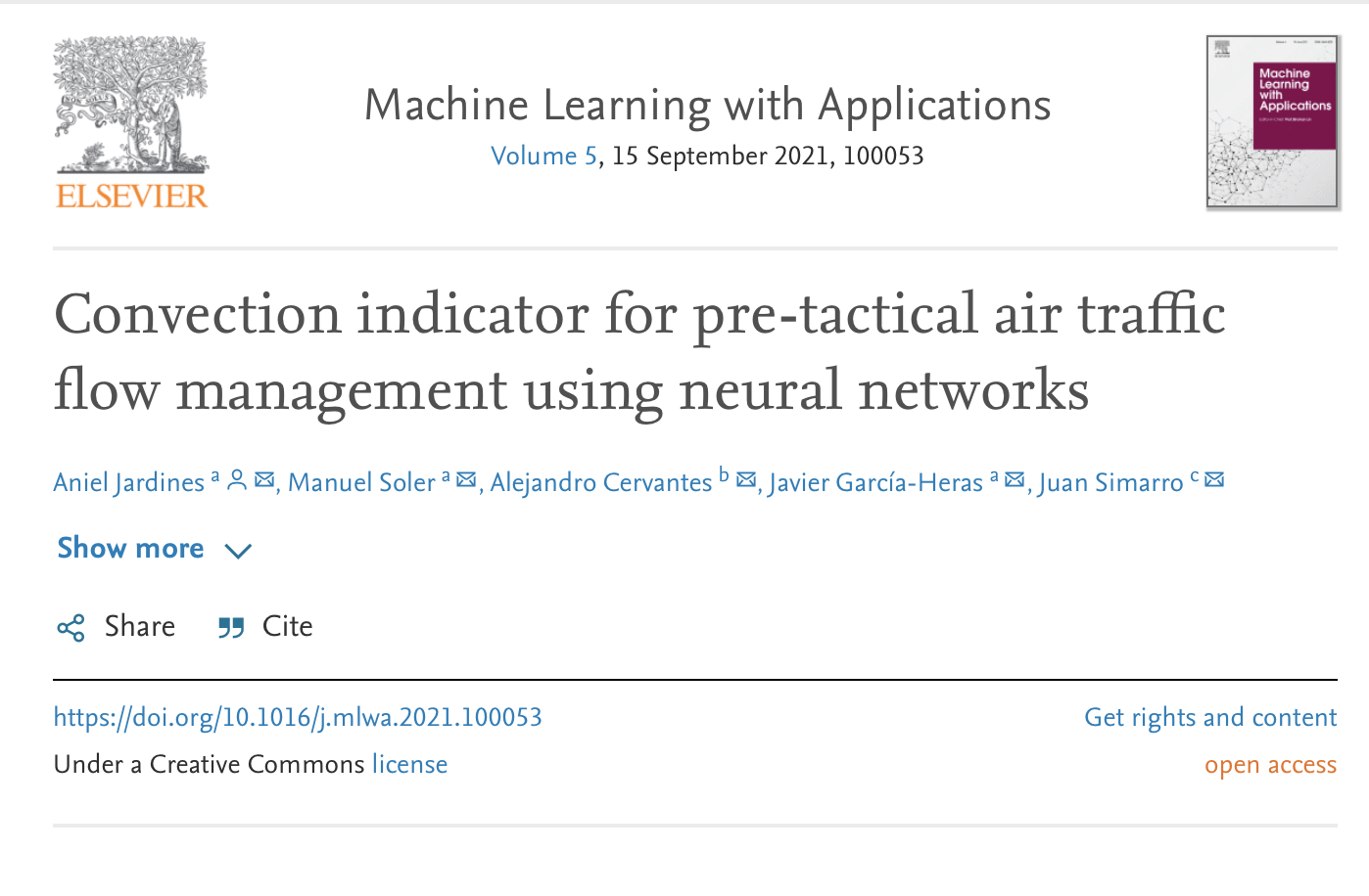 New publication on Machine Learning with Applications
